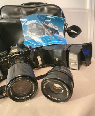 Yashica FX-3 Super  Film Camera Kit with Lenses, Assorieries and Bag