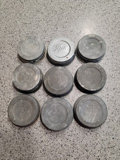 9 Vintage Ball Mason Zinc Lid With Milk Glass Insert Genuine Cap Canning