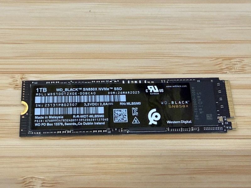 WD BLACK SN850X 1TB NVMe SSD