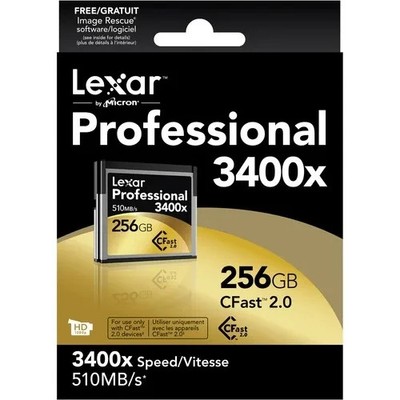 Lexar Professional 3400x Speed (510 MB/s) CFast 2.0 256GB PRO (Gold  Series)