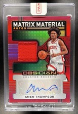 2024-25 Obsidian Amen Thompson Matrix Material Electric Etch Red Flood Auto