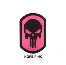 Pink Punisher Morale Patch 3x2 Embroidered Hook Back Made in USA