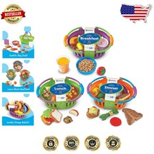 New Sprouts Play Food 3 Set Bundle - Breakfast Lunch Dinner Realistic Toy