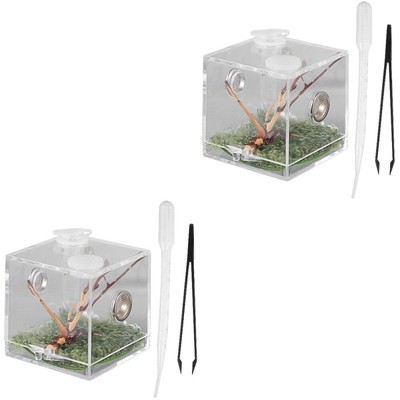 2 Pieces Insect Tank with Lid Spider Cage Jumping Breeding Box Baby | eBay