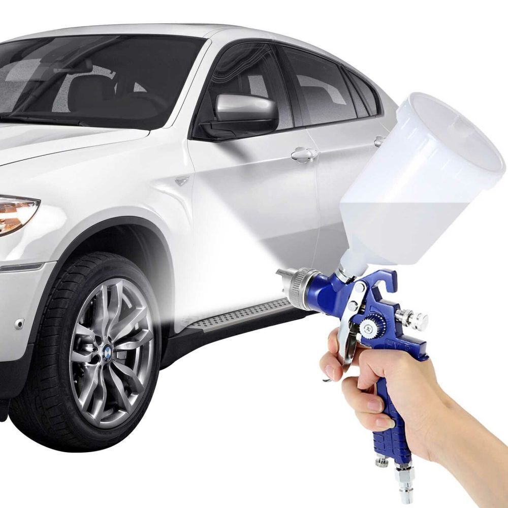 HVLP Spray Gun Gravity Feed Air Car Auto Paint Gun Kit 0.8mm 1.4mm 2