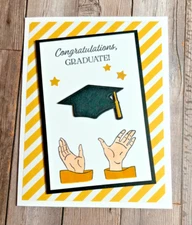 Stampin Up GREETING CARD KIT ~Lot of 4 w/Env~ Contratulations Graduation Cap