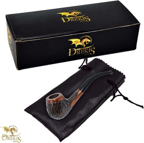 Drekis Pipes Pipa da fumo in palissandro naturale, fatta a mano in legno forma di brandy - Foto 3 di 4