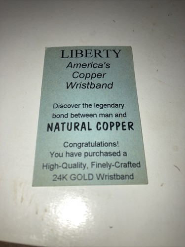 Copper wrist band gold plated by liberty Large Wrist - Picture 4 of 6