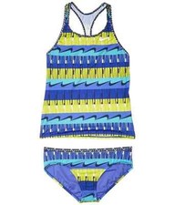 Nike L109336 Kids Blue Clash Racerback 2-Piece Swimsuit Size XL