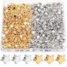 400 Pcs Star Spacer Beads, 12 mm Star Beads Charm Star Shaped Beads Large Hol...