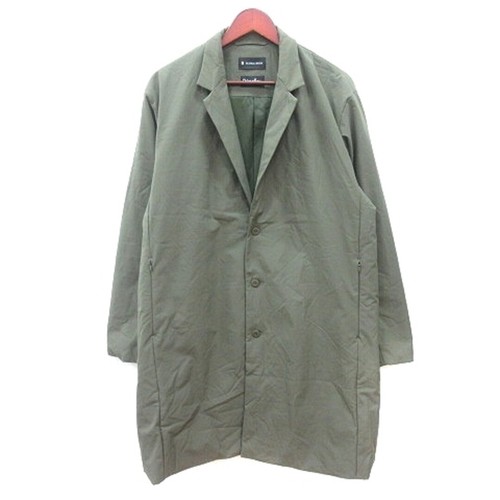GLOBAL WORK Chester Coat Single Fully Lined Padding L Green Khaki MN Used 5d9b1f