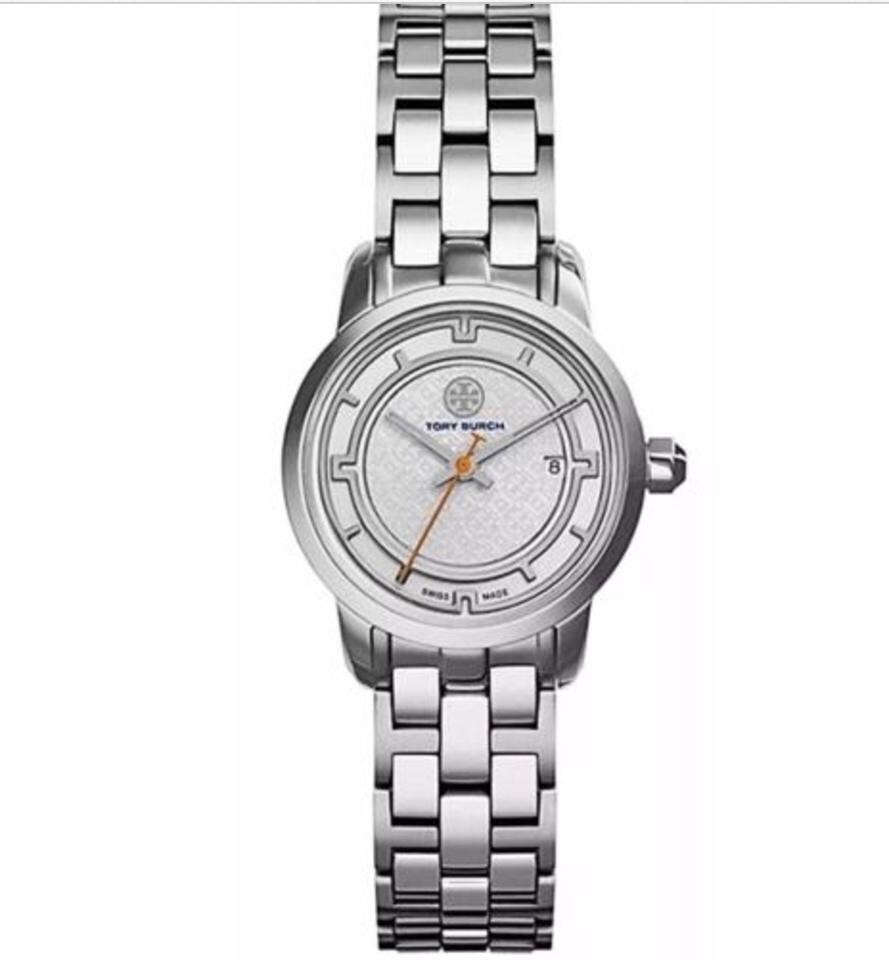 $495 TORY BURCH Women's SILVER 28mm Polished Stainless Steel Swiss