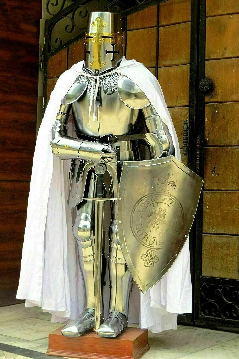 Medieval Crusader Knight Full Body Armor Combat Wearable Suit-image