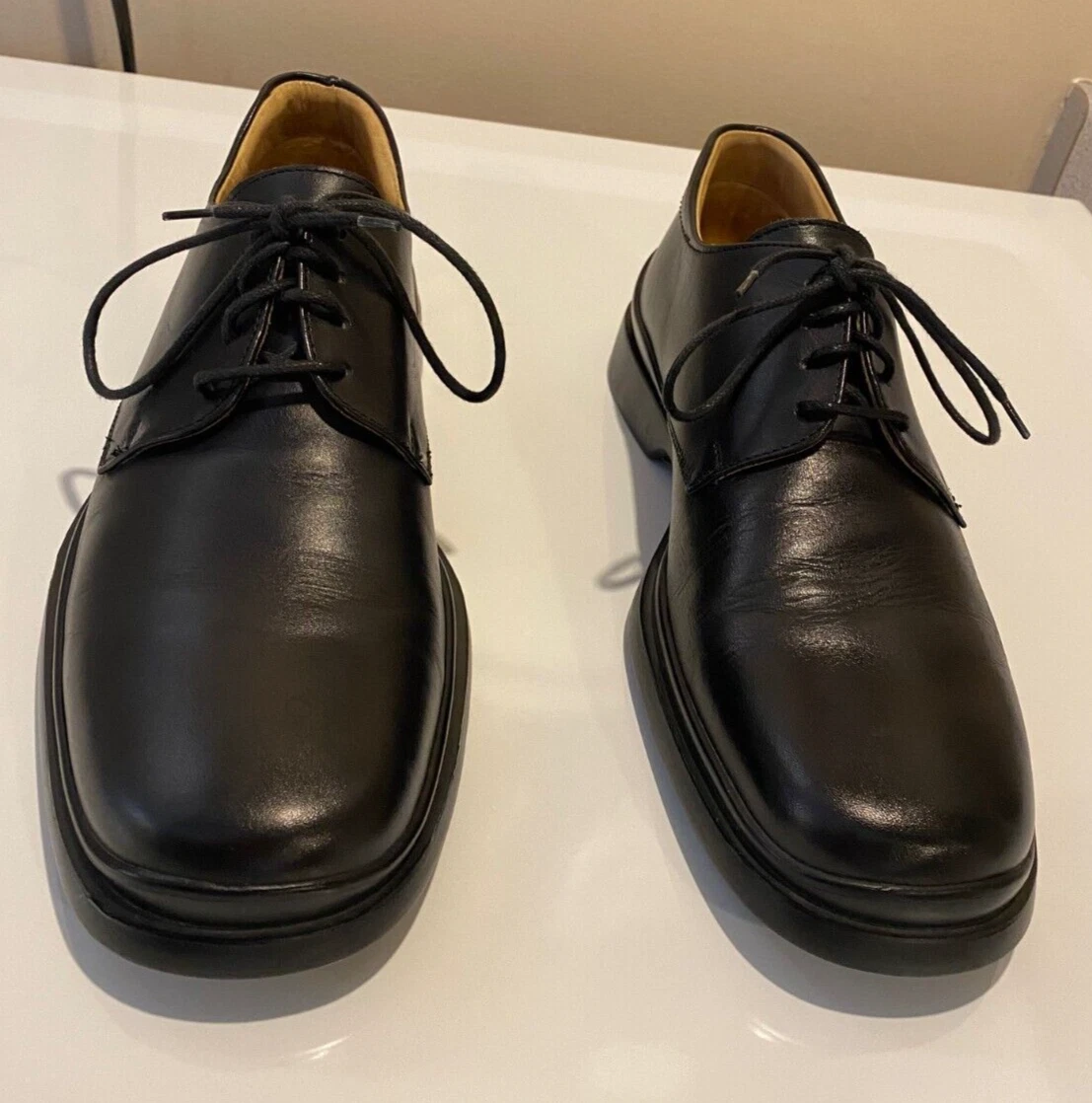 Scarpe eleganti Oxford Coach vintage in pelle nera da uomo 8 D stile Gavin