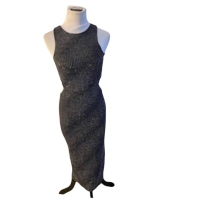 Topshop black sequin cut out dress size 2 | eBay