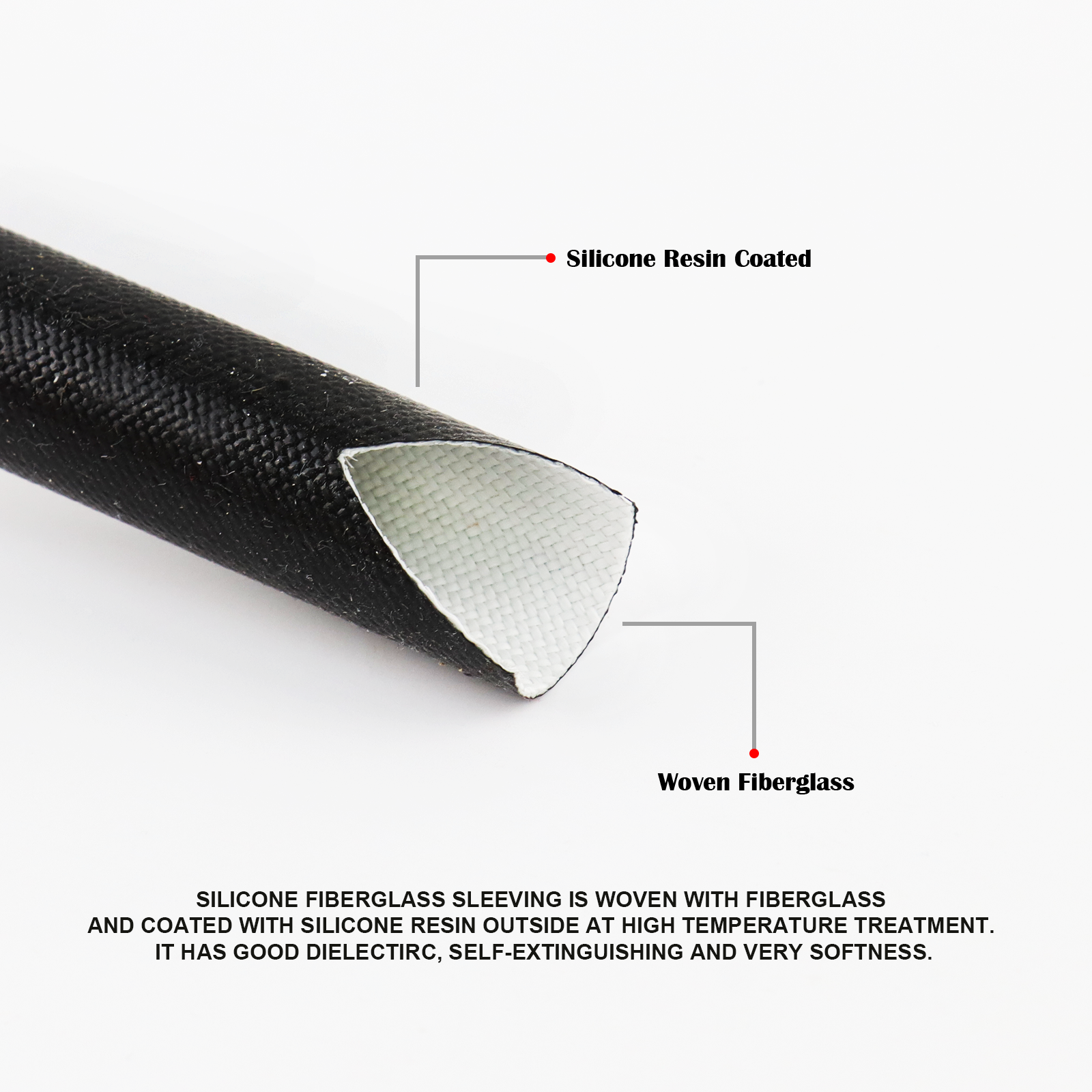 Heat Shield Fiberglass Sleeving Acids Resistant Wire Cable Insulation