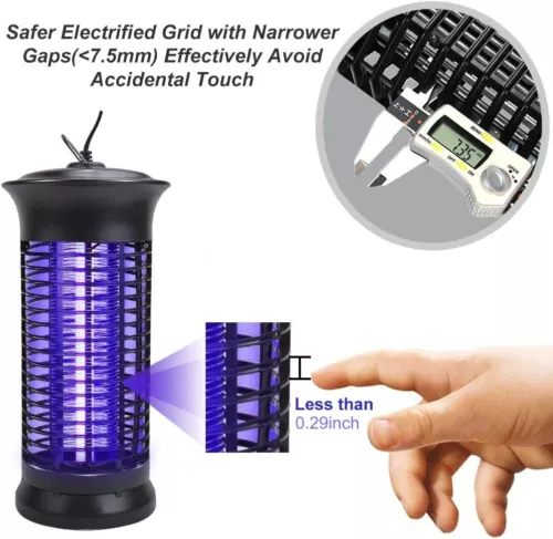 Lampada elettrica antimosche moscerini parassiti mosche insetti trappola zanzare insetti zapper 4.000V - Foto 9 di 12