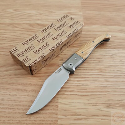 LionSTEEL Gitano Folding Knife 3.25'' Niolox Tool Steel Blade Olive Wood Handle