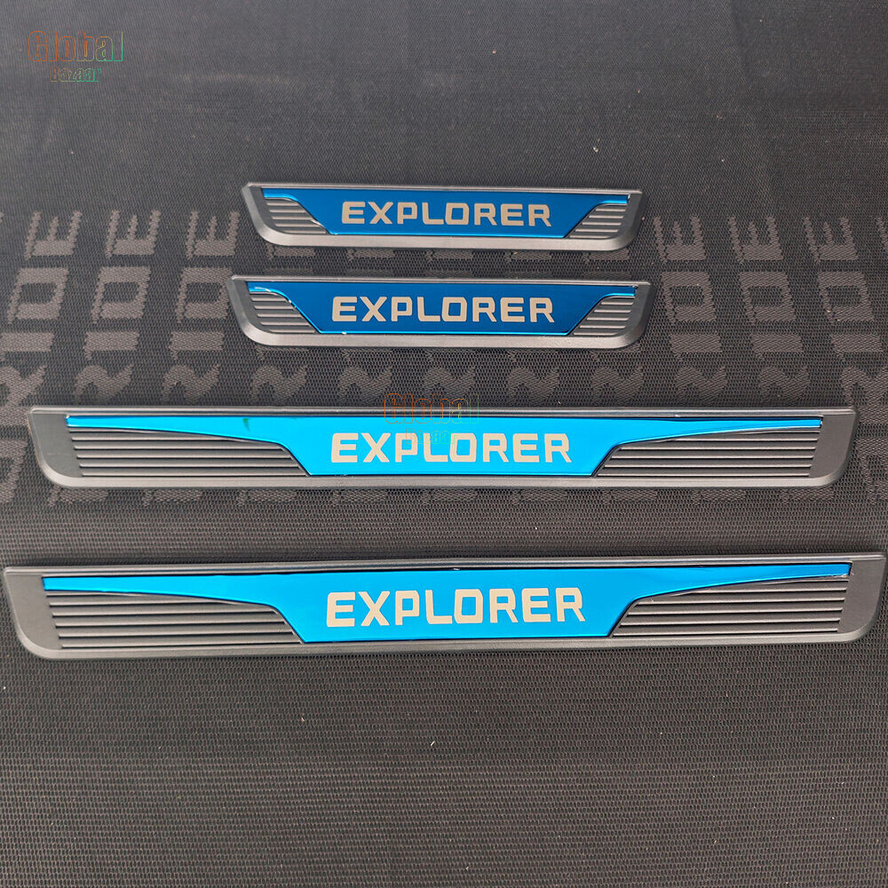 Car Door Scuff Sill Cover Plate Protector for Ford Explorer Accessories Trim 4X