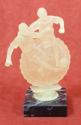 Fussball  Pokal Award Kunststoffform auf Marmorsockel ca 15 cm inkl. Gravur