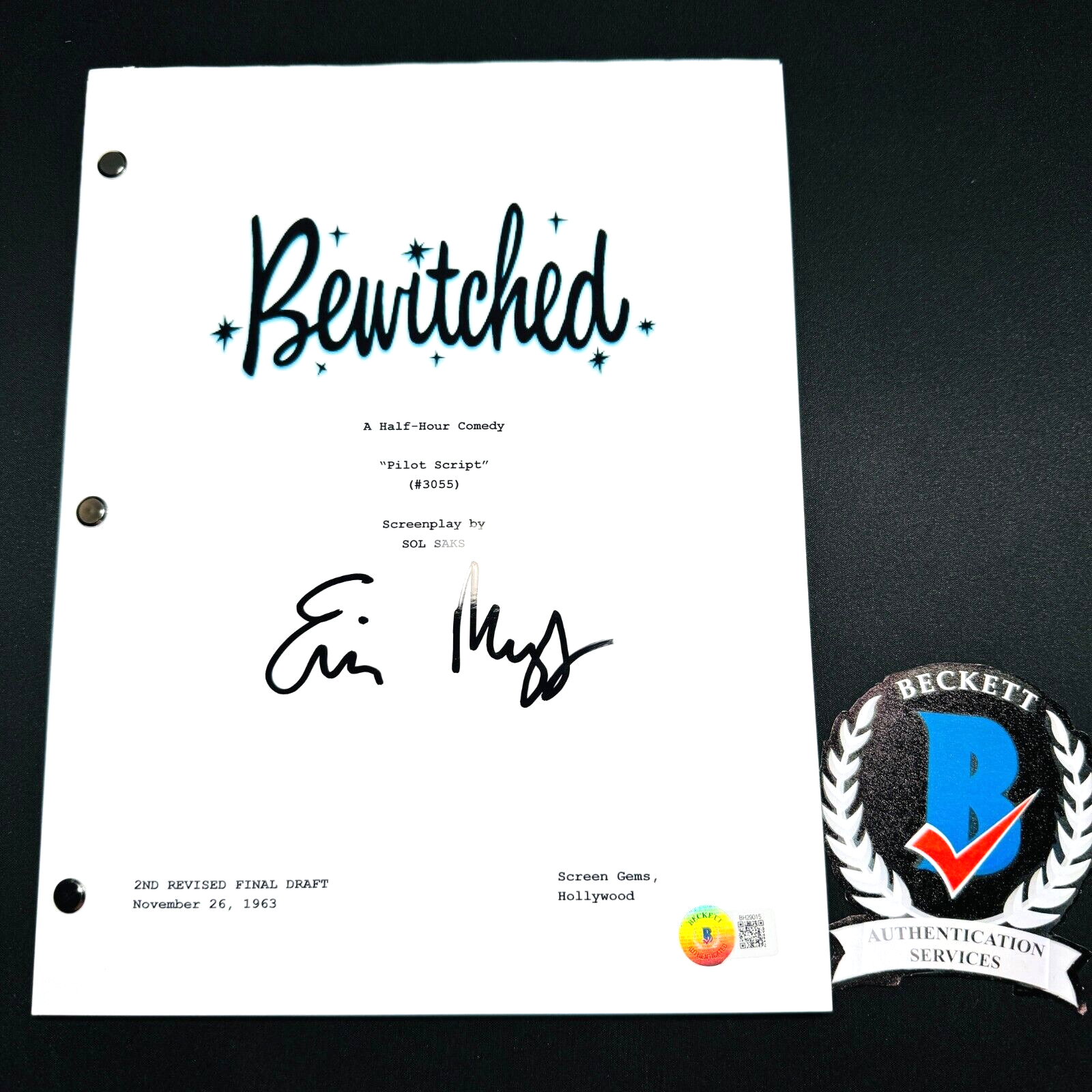 ERIN MURPHY SIGNED BEWITCHED PILOT TV SCRIPT AUTOGRAPH w/ BECKETT BAS ...