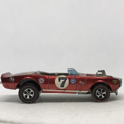 Hot Wheels Redline Light-My-Firebird #7 1969 Red Gray Int. Made In