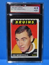 1965-66 Topps Hockey Card #37, ED WESTFALL, Boston Bruins, KSA 4.5 Graded