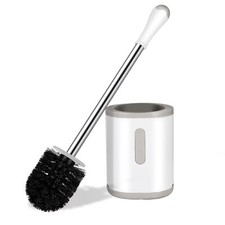 Stainless Steel Toilet Brush and Holder Set Bathroom Bowl Scrubber Cleaner