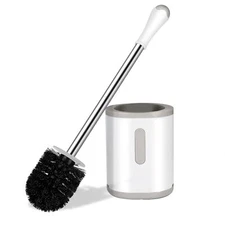 Stainless Steel Toilet Brush and Holder Set Bathroom Bowl Scrubber Cleaner