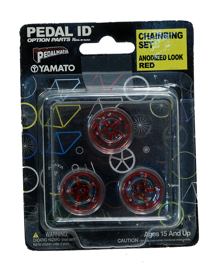 Pedalmafia Pedal ID 1:9 Scale Track Bicycle Chainring Set Red NOS 