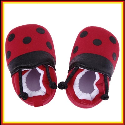 Cartoon Red Ladybug Pattern Baby Shoes Elastic Band Soft First Walker Shoes