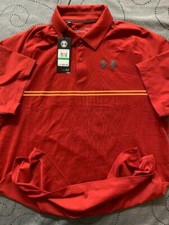 UNDER ARMOUR GOLF RED ORANGE POLO SHIRT SIZE L MEN NWT 64.99