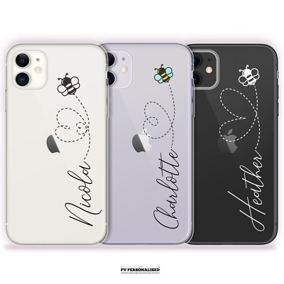 Custodia Telefono Personalizzata Bee Nome Chiaro Cover In Silicone Per - Foto 5