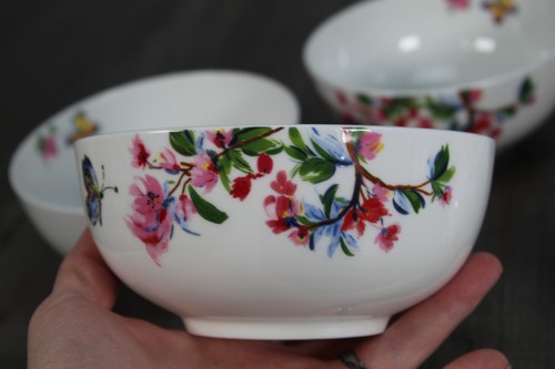 NEU 6er Set Mikasa Schmetterling Garten Blumen Bone China 6" Suppe Müslischalen Set - Bild 4 von 16