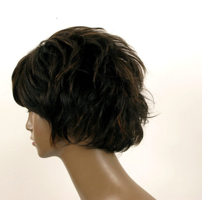 Perruque Femme 100% Cheveux Naturels - Carré Méchées Noir/cuivré TINA 1b30 - Bonnet Moyen - Neuf Avec étiquettes
