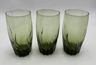 Vintage Anchor Hocking Glasses Central Park Ivy Green Discontinued Set Of 3