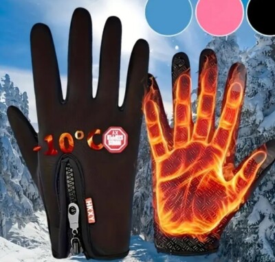 Wasserdichte Reißverschluss Handschuhe Unisex kurz einfarbig rutschfest Sporthandschuhe