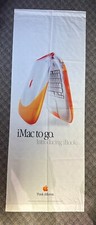 VERY RARE _ FABRIC BANNER _ ORANGE iBOOK _ APPLE COMPUTER _ Think different 1999