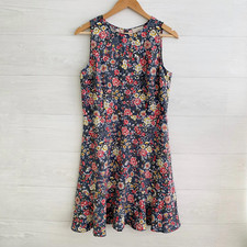 LOFT Outlet - Blue floral sleeveless fit & flare dress, sz 8