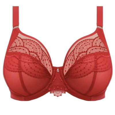 Elomi Priya Underwire Plunge Bra EL4550 UK Sizes E-H Haute Red New W/tags $69