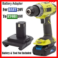 Adapter For HART 20V Lithium Battery to For Ryobi 18V Cordless Power Tools US