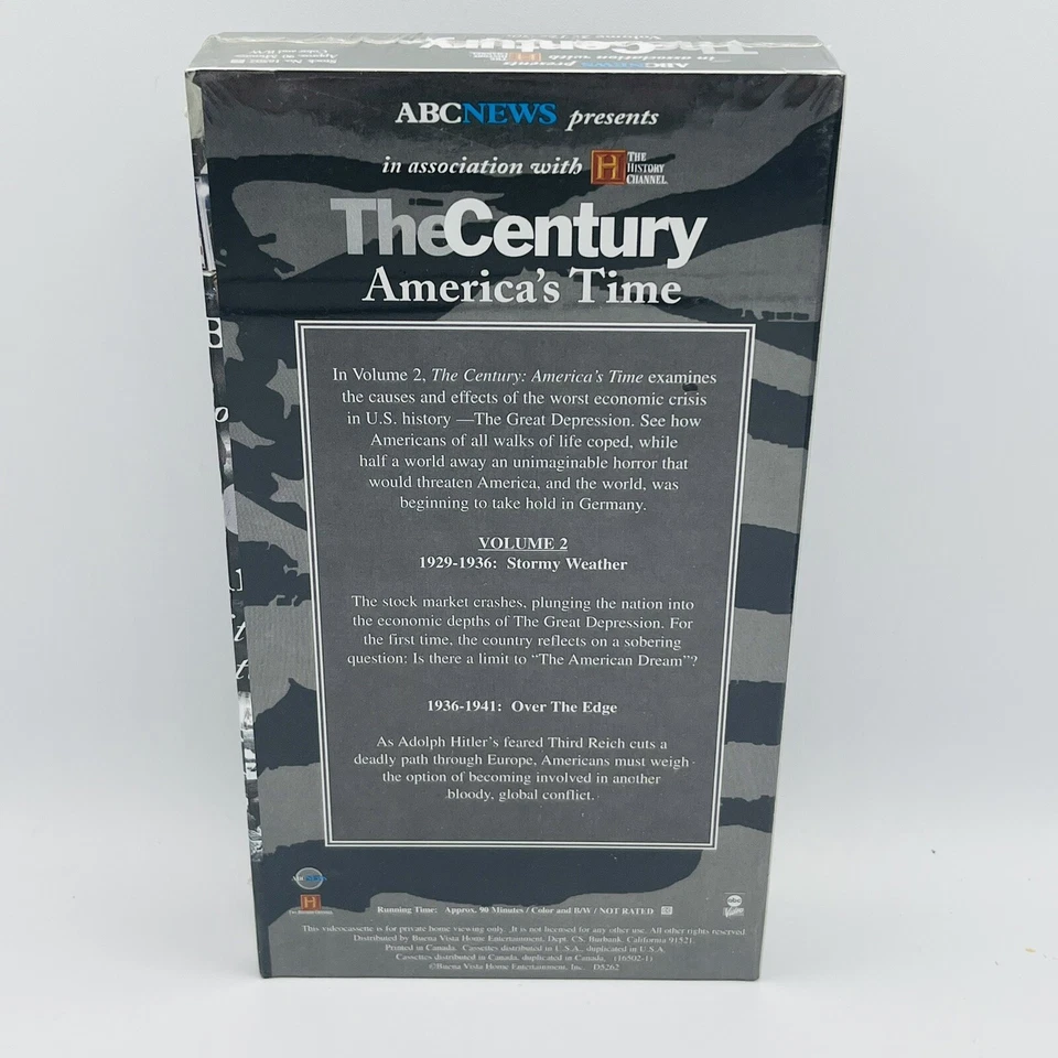 THE CENTURY, AMERICA’S TIME PETER JENNINGS Vol. 2 The 30s VHS Tape New Sealed - Image 3 of 4