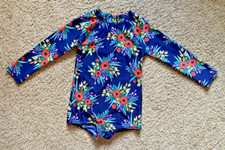 Cat Jack One Piece/Full Rash Guard/Long Sleeve/with Zipper/Floral/Size 3T