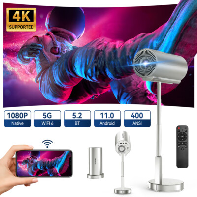 Smart Projector 4K With WiFi And Bluetooth 5G 1080P Mini Projector Home Theater
