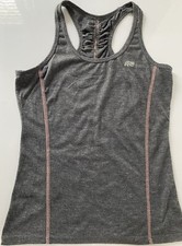 Marika Women's Racer Back Performance Tank Top Gray W/Pink Trim Tag Missing