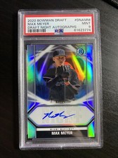 2020 BOWMAN CHROME MAX MEYER AUTO ROOKIE CARD DRAFT NIGHT /99 PSA 9 Mint