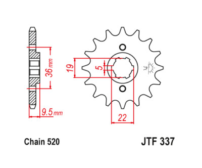 JT Front Sprocket 13 13T Tooth ATC250R 83-86 TRX250R 86-89 CR250R 500R 84-85