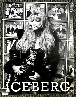 1992 Französische Marie Claire Zeitschrift Kunst Anzeige Eisberg Claudia Schiffer not vogue