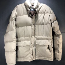 Vintage Stan's Stuff Reno Nevada Men's Size Small Down Puffer Jacket Tan Color