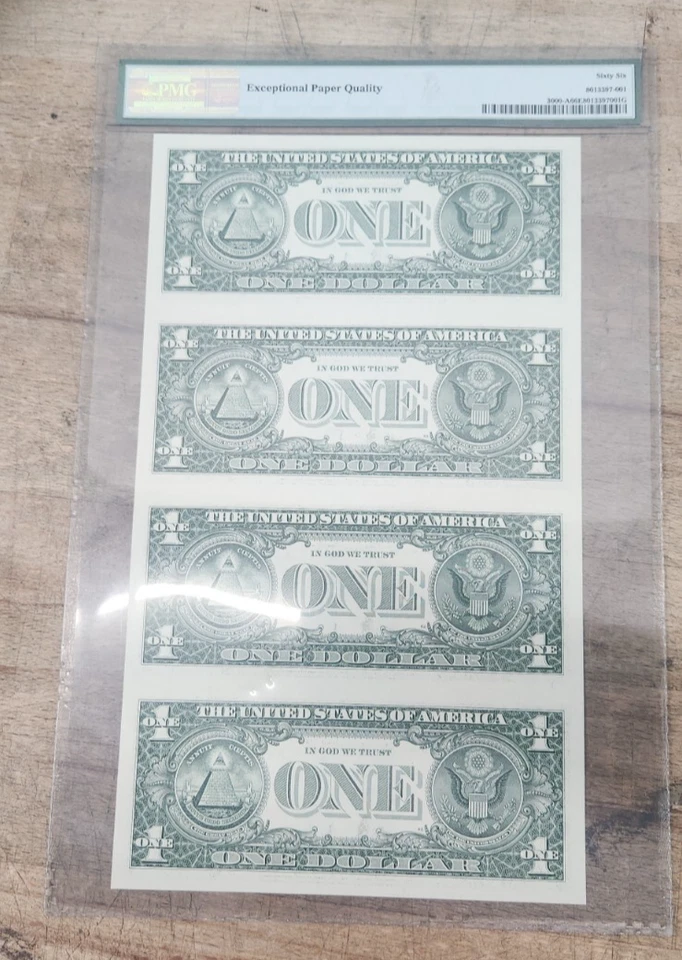 Uncut 2009 4-Note Sheet $1.00 FRN Boston 3000-A (AA BLock) 66 Gem Uncirculated - Image 2 of 4